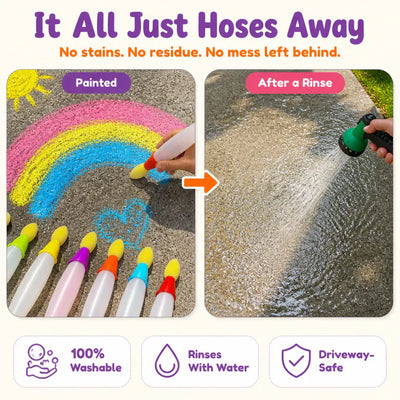 Sidewalk Chalk Paint Brush Set (6 Colors)