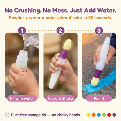 Sidewalk Chalk Paint Brush Set (6 Colors)