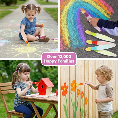 Sidewalk Chalk Paint Brush Set (6 Colors)